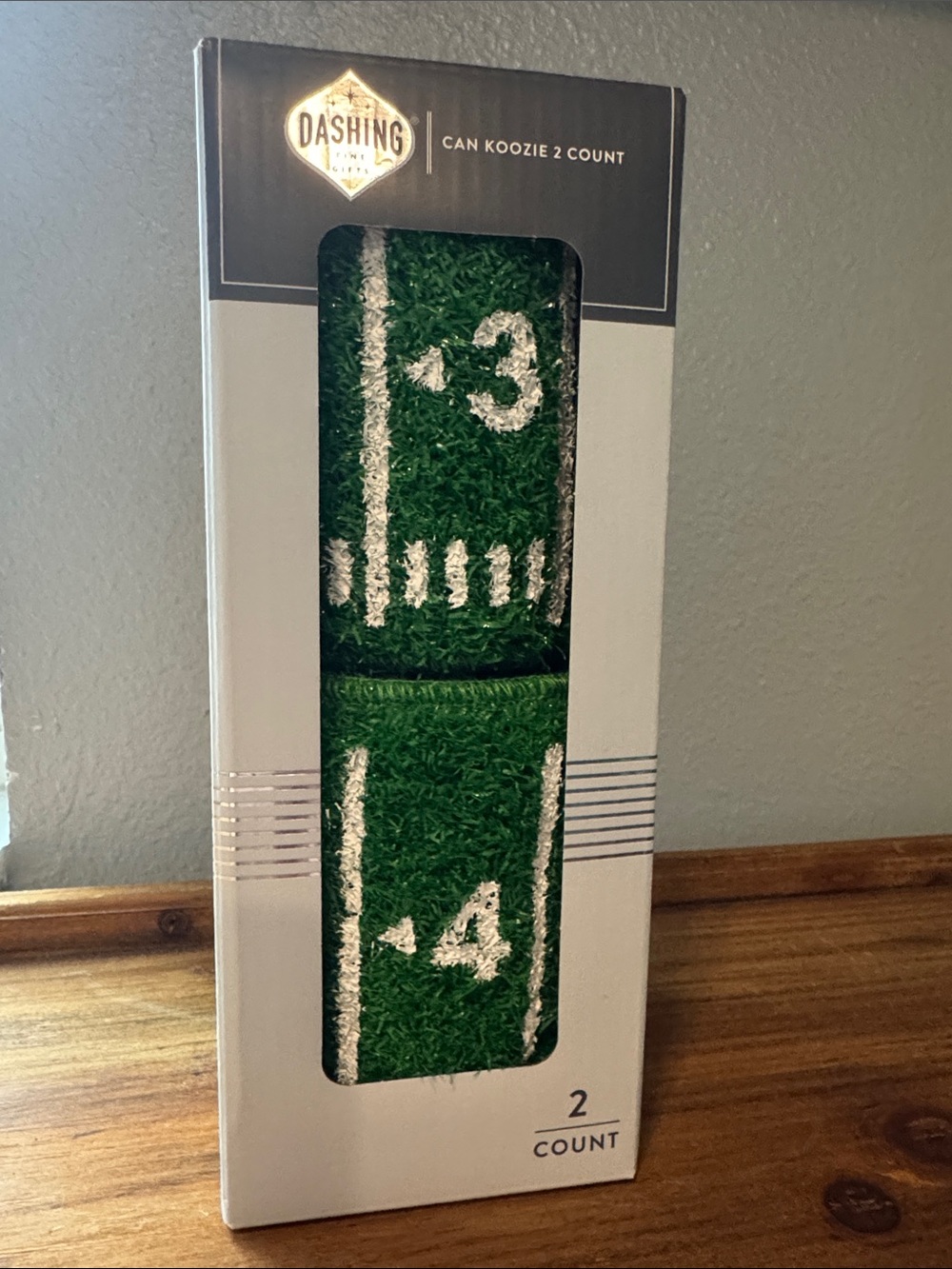 Home Accents Green Football Field Can Koozies - 2 Pack
